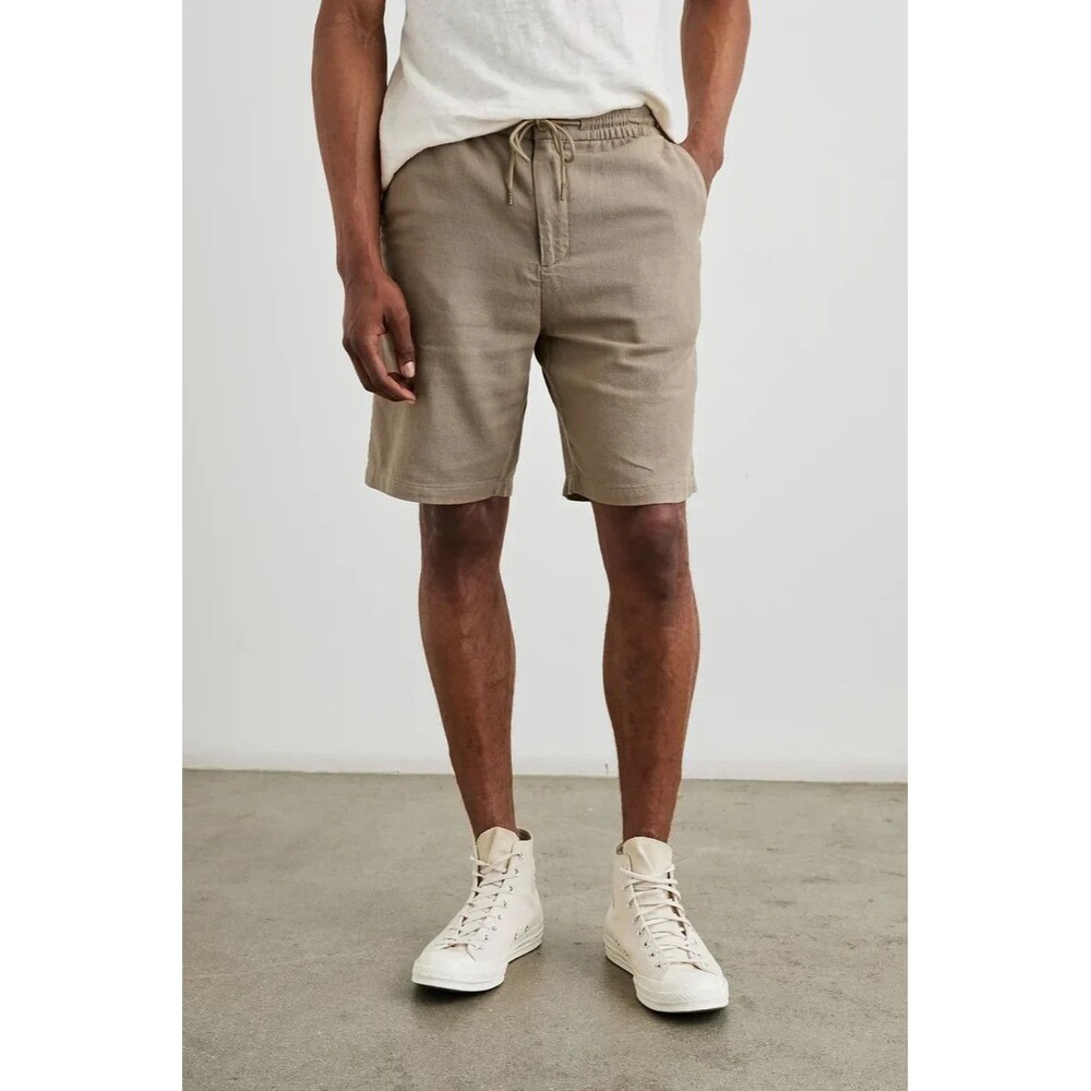 RAILS Shorts Mens XL Tan Drawstring Cotton Linen Blend ARCHER BARLEY $128